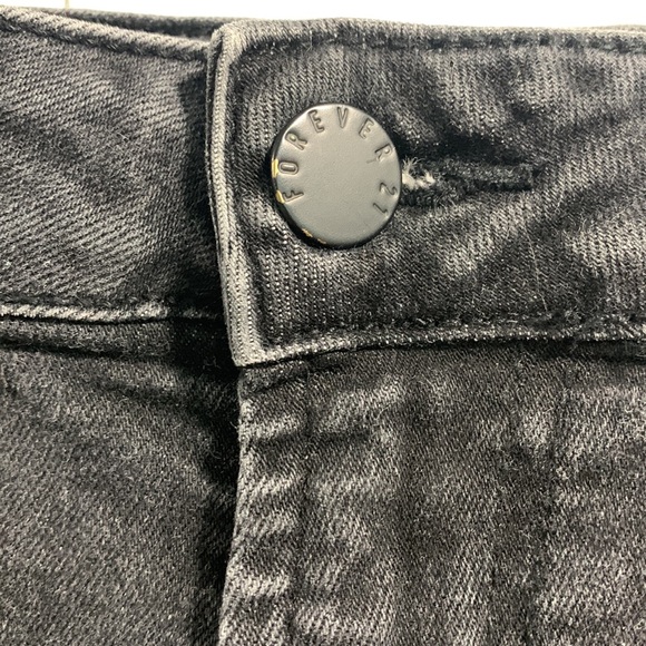 Forever 21 Black Denim Distressed Shorts - Picture 2 of 5